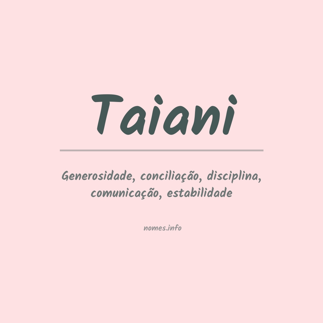 Significado do nome Taiani