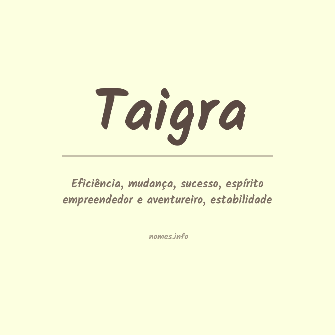 Significado do nome Taigra