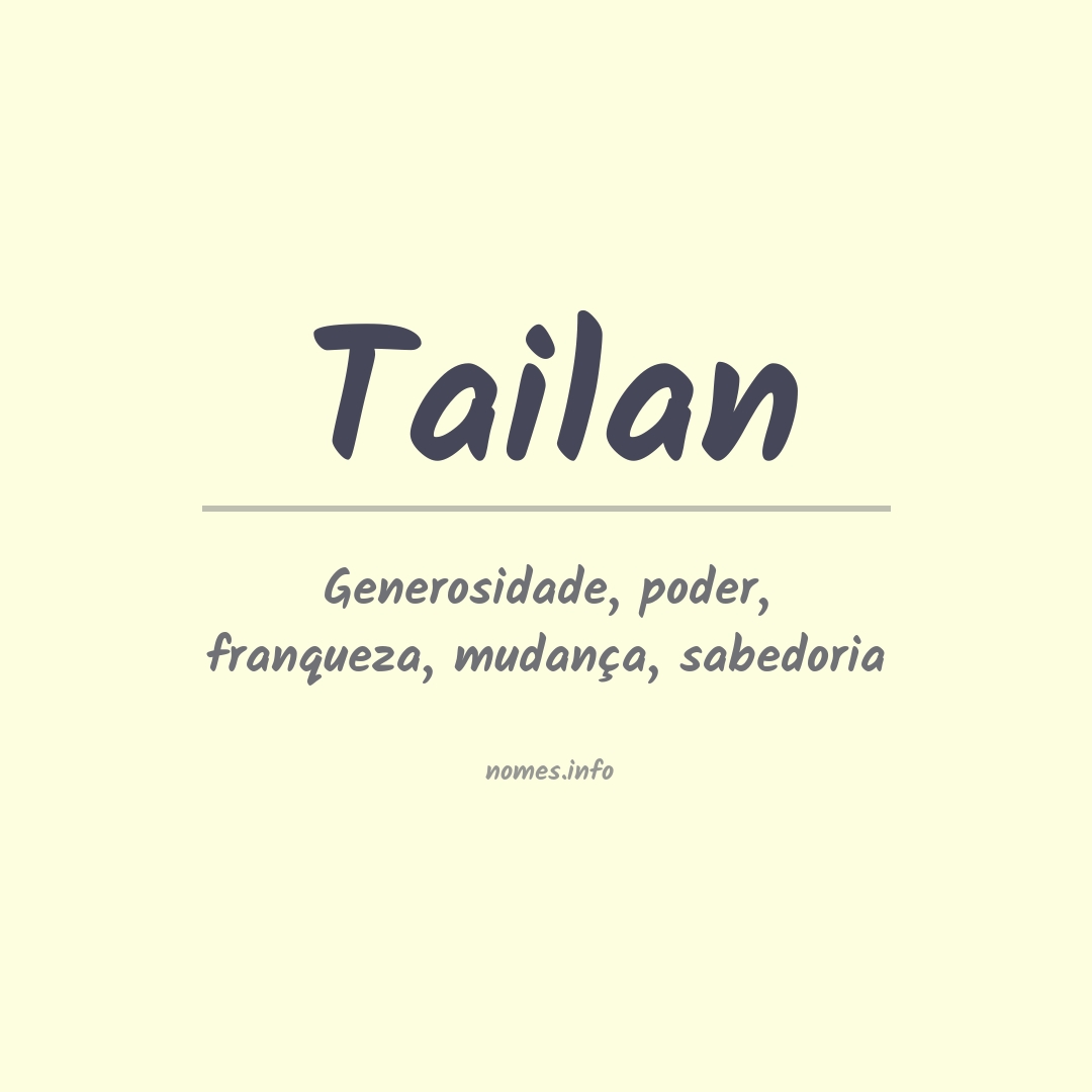 Significado do nome Tailan