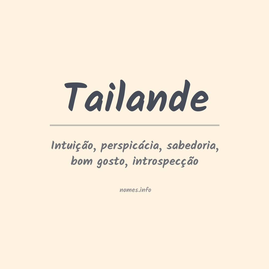 Significado do nome Tailande