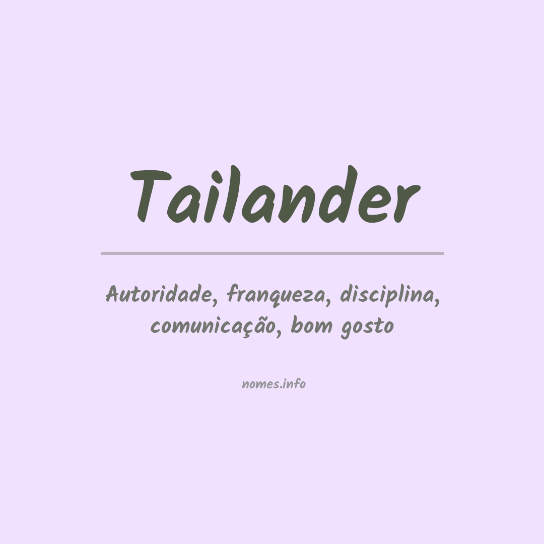 Significado do nome Tailander