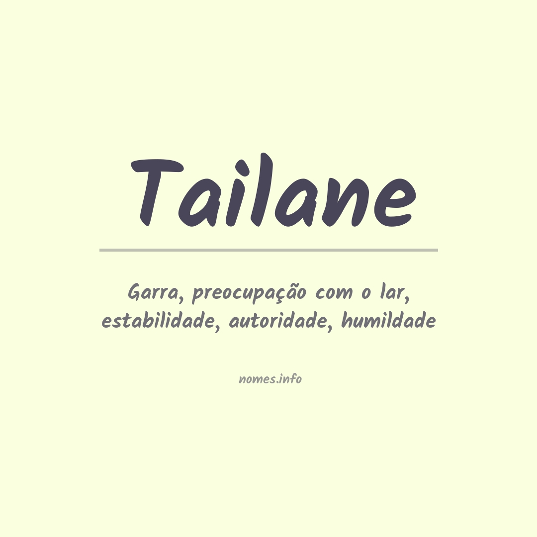 Significado do nome Tailane