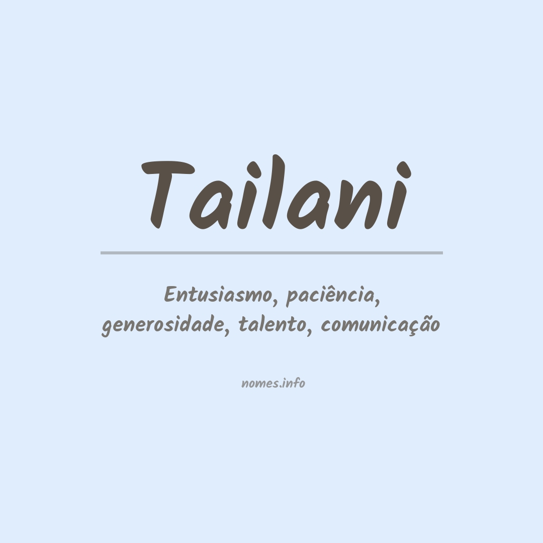 Significado do nome Tailani