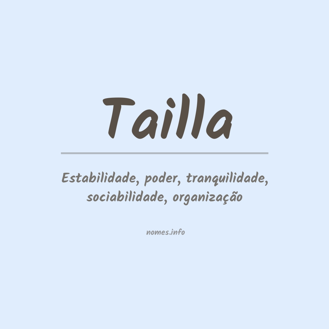 Significado do nome Tailla