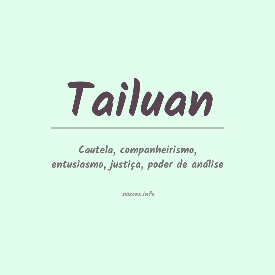 Significado do nome Tailuan