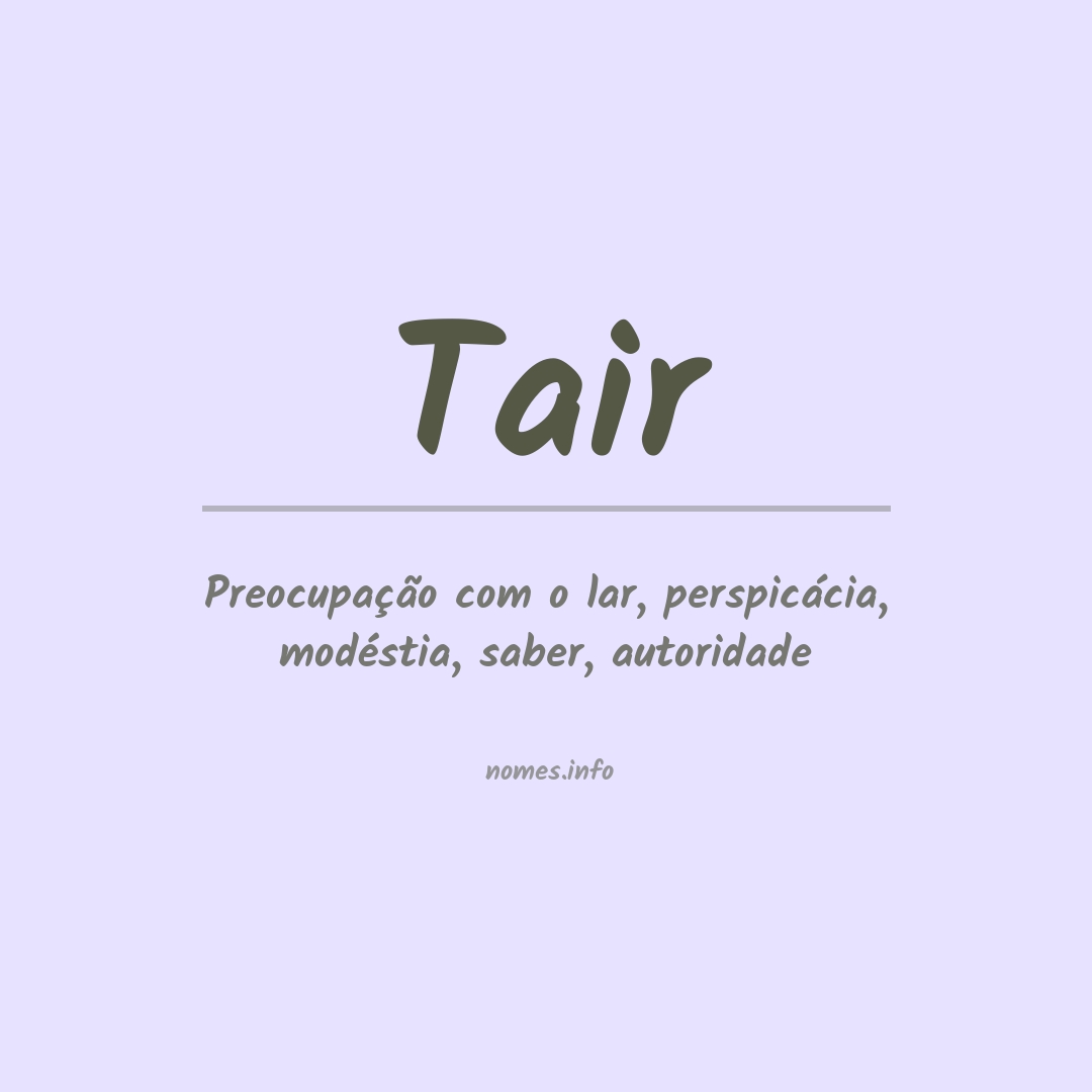 Significado do nome Tair