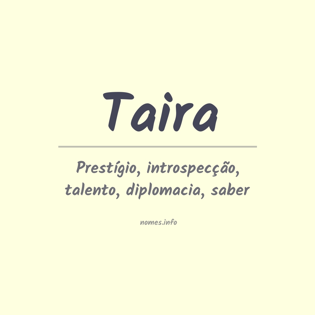 Significado do nome Taira