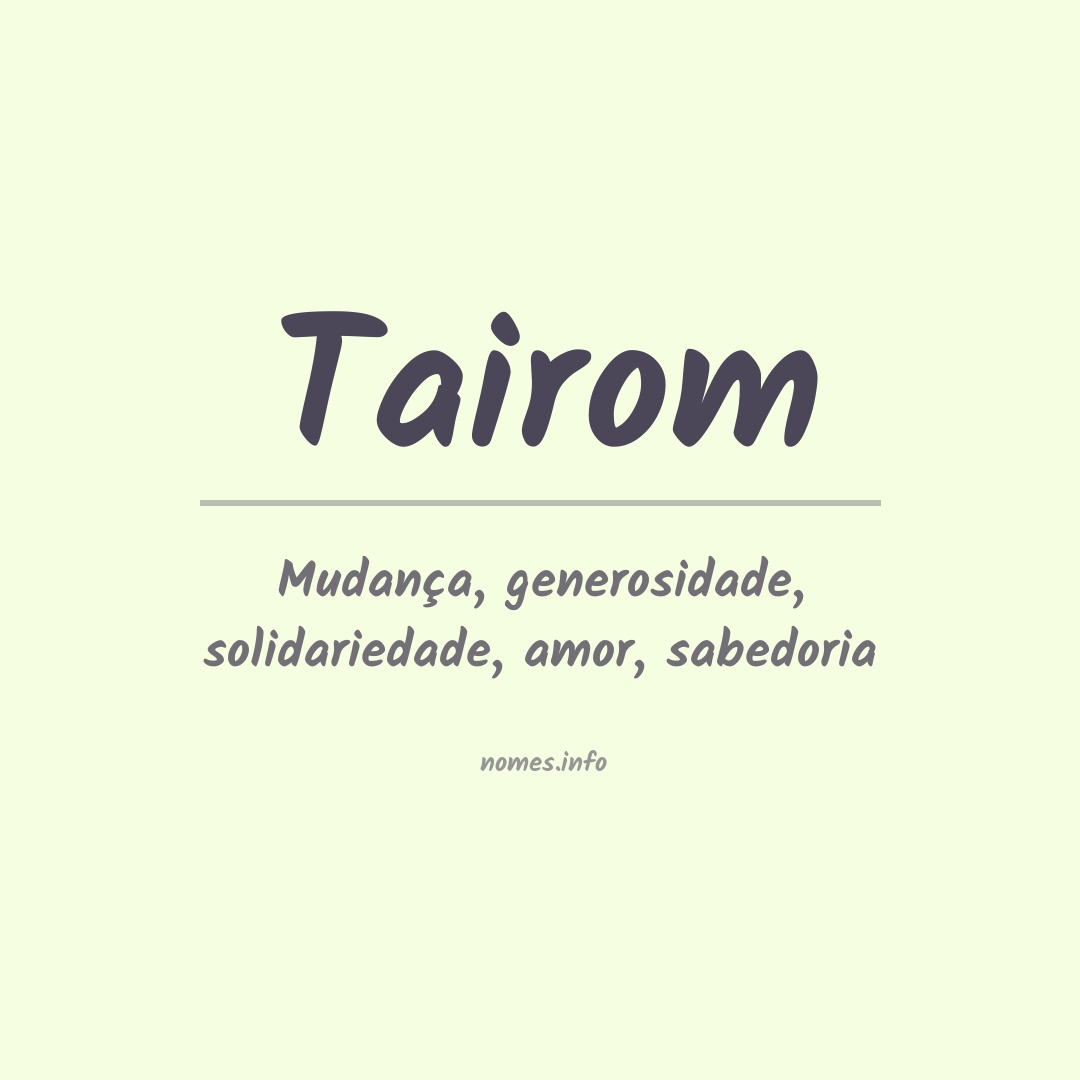 Significado do nome Tairom