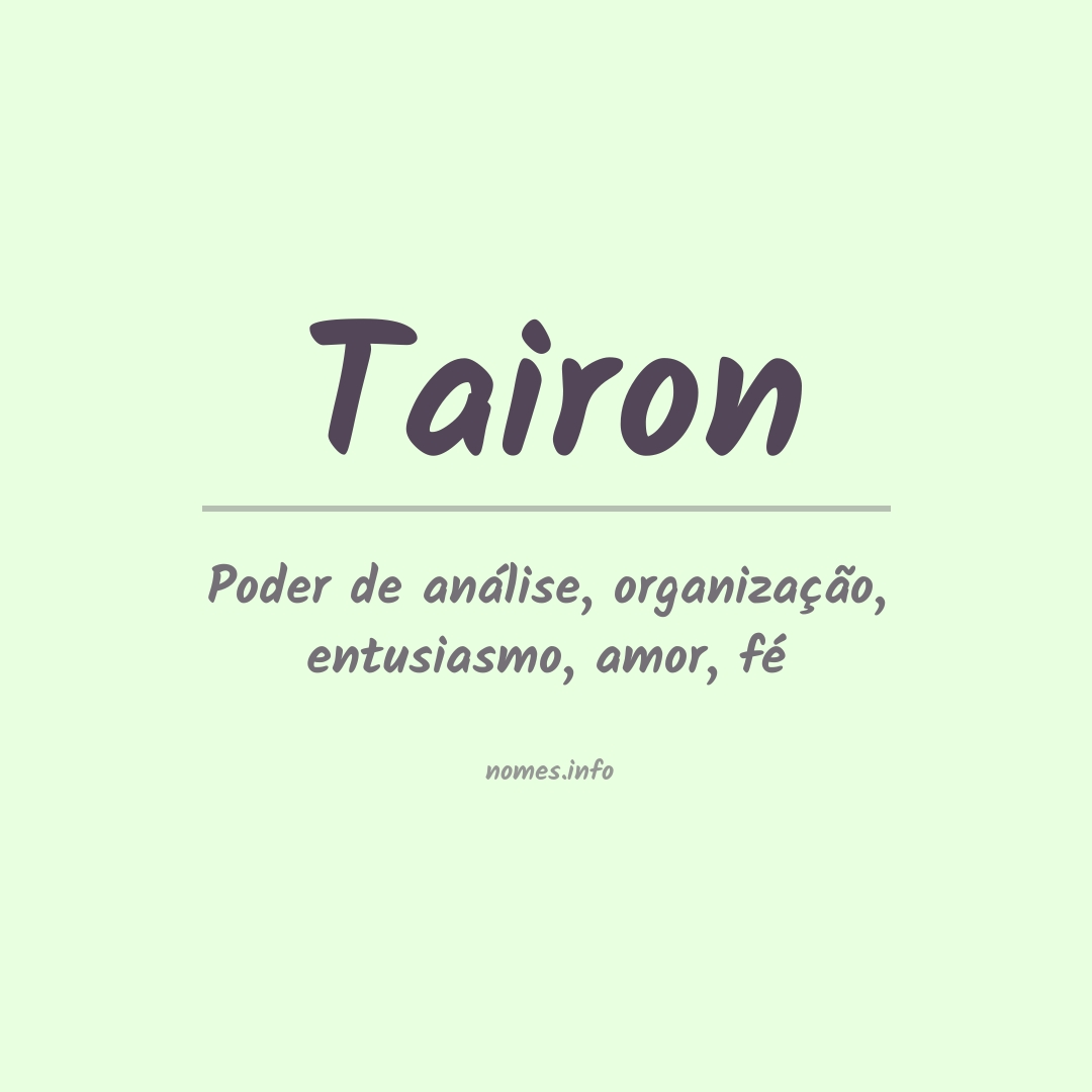 Significado do nome Tairon