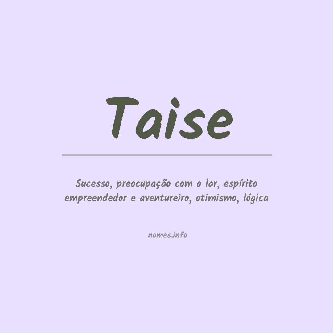 Significado do nome Taise