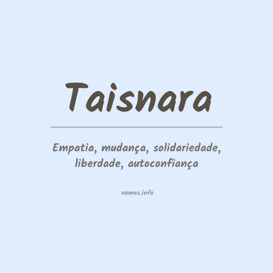 Significado do nome Taisnara Significado do nome Taisnara