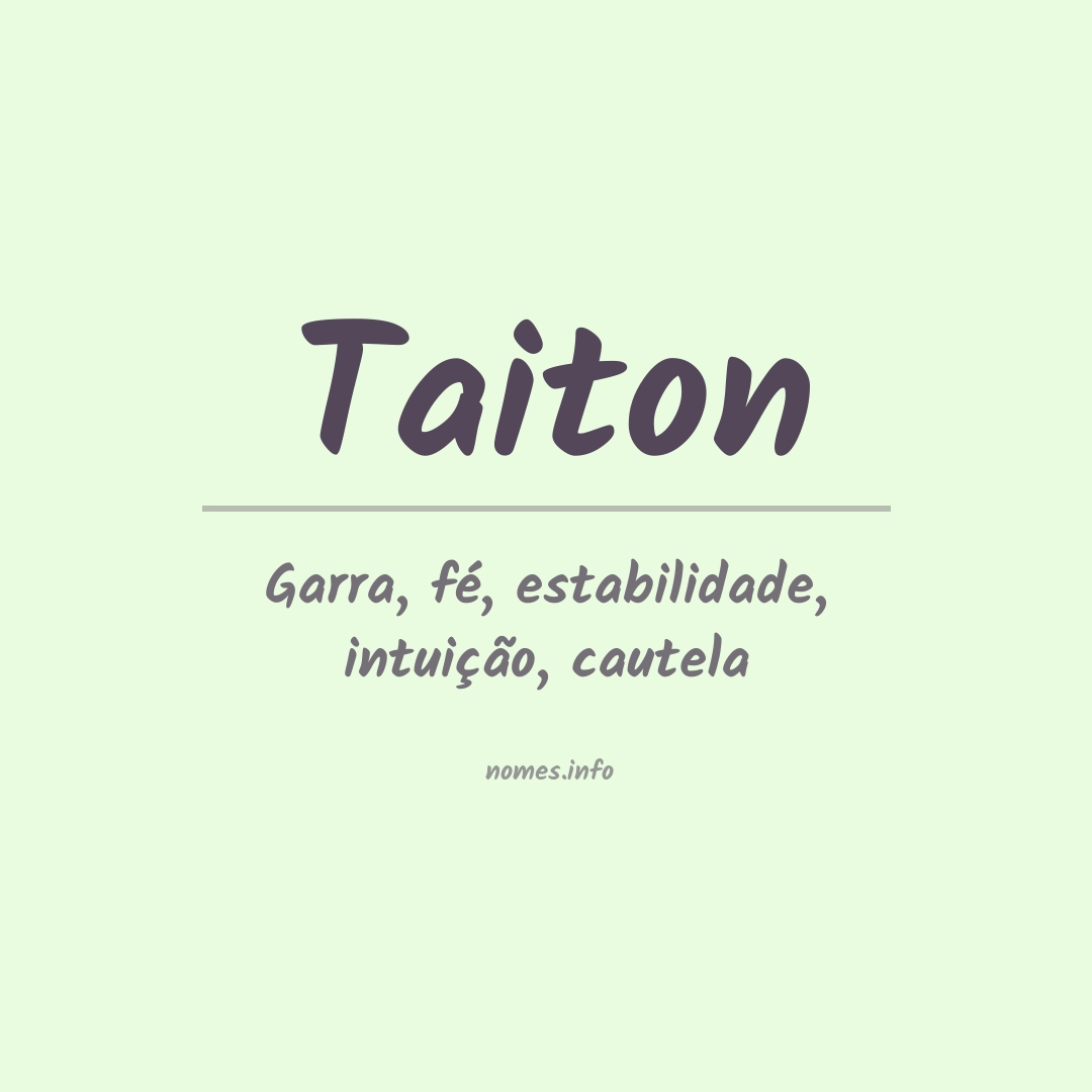 Significado do nome Taiton