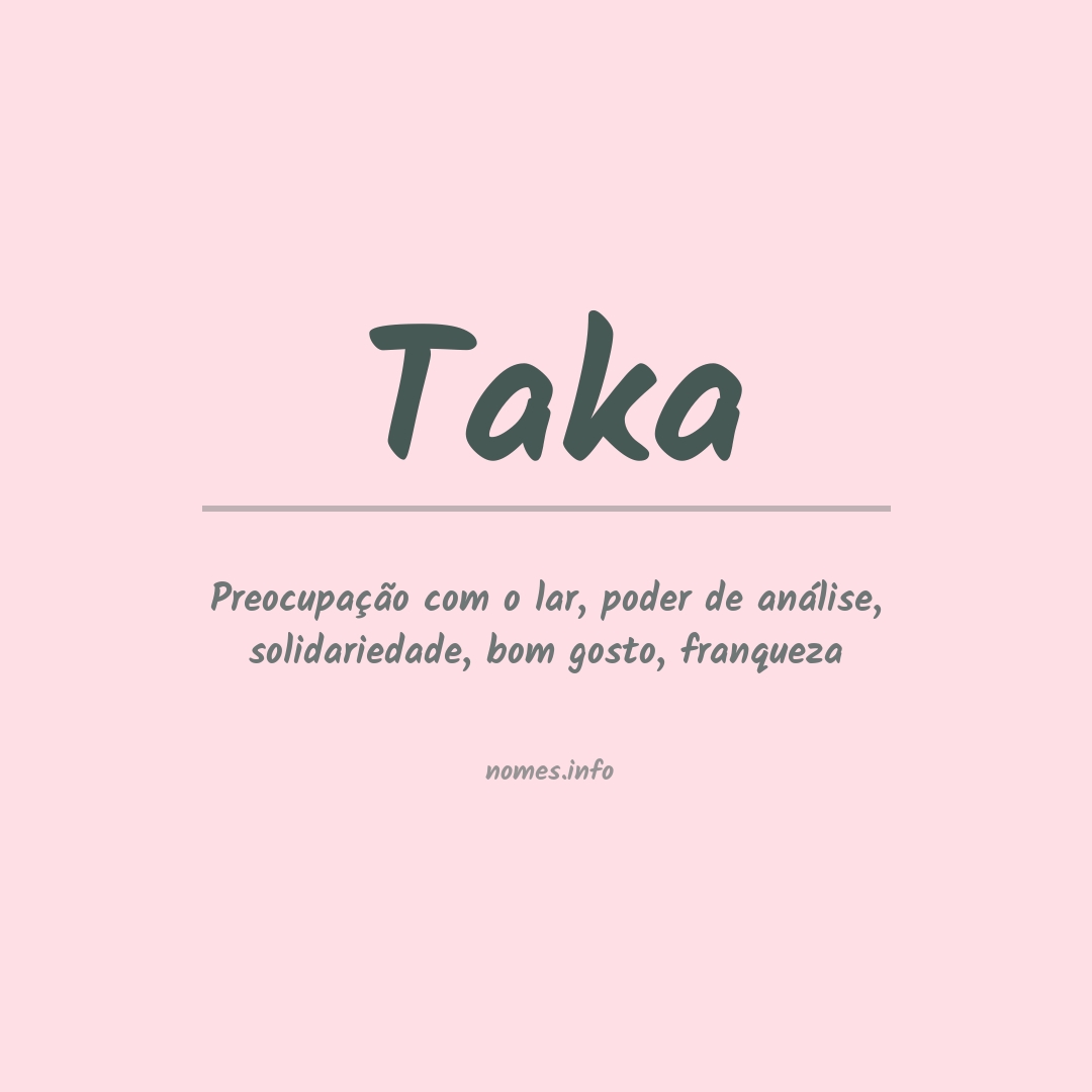 Significado do nome Taka