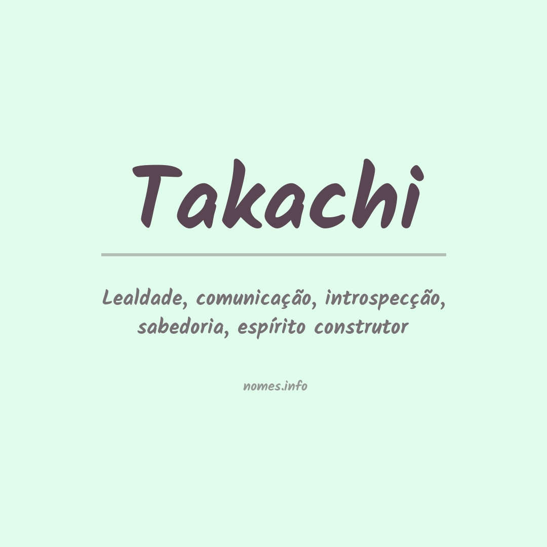 Significado do nome Takachi