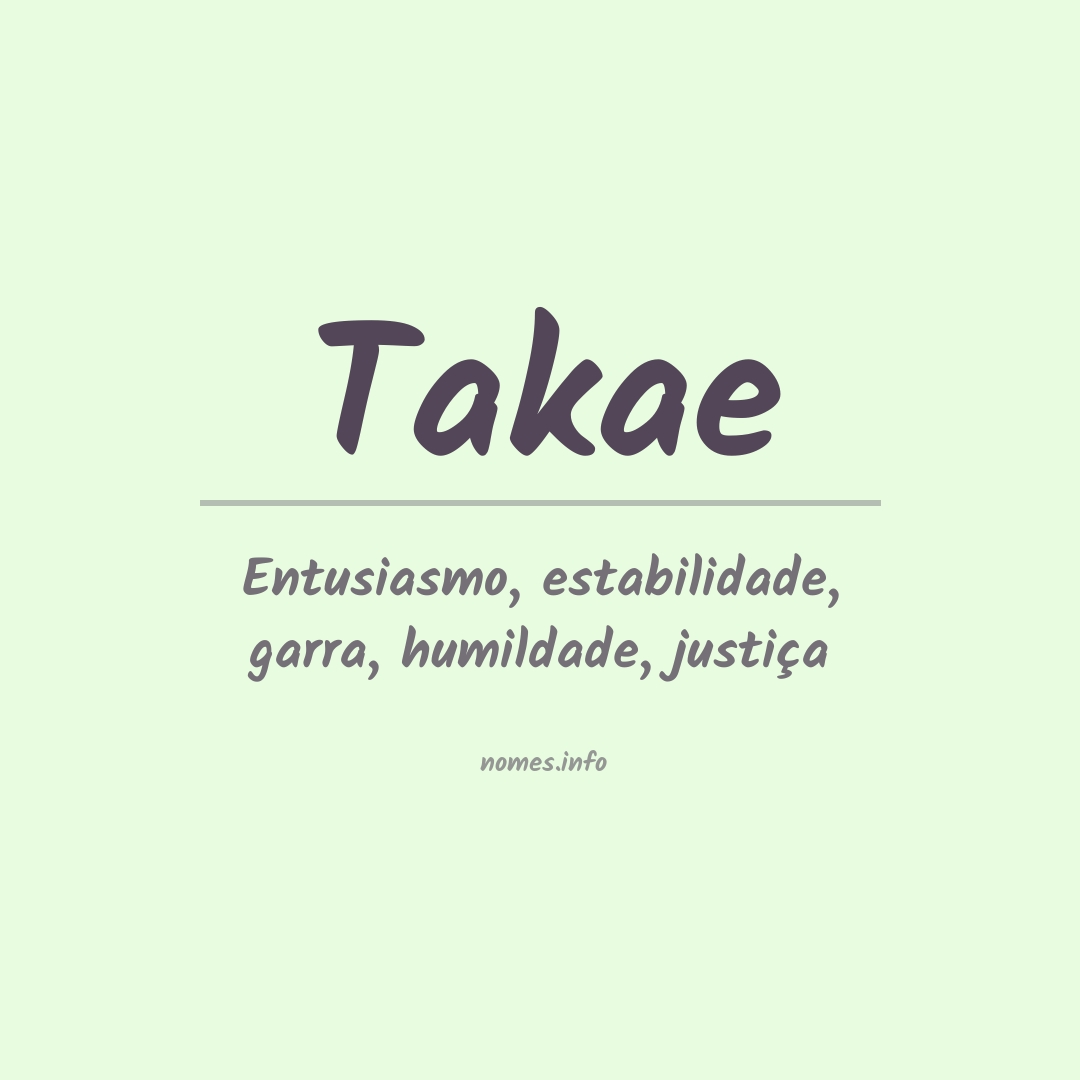 Significado do nome Takae