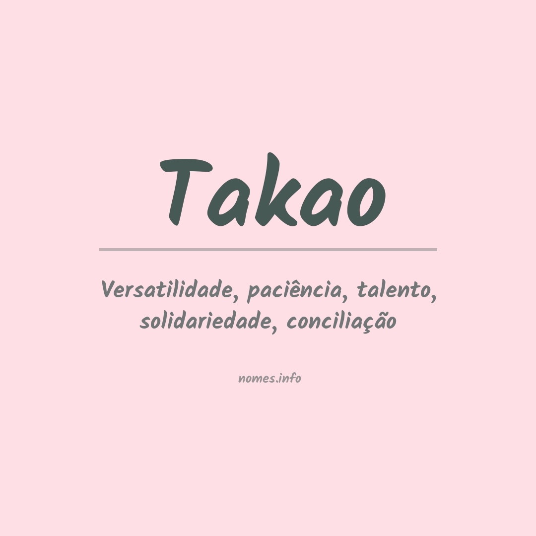 Significado do nome Takao