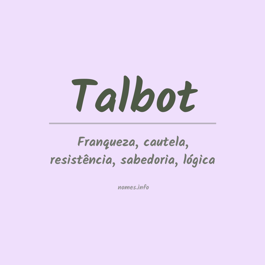 Significado do nome Talbot