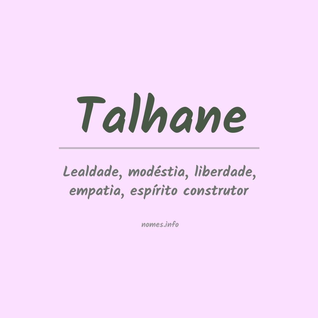 Significado do nome Talhane