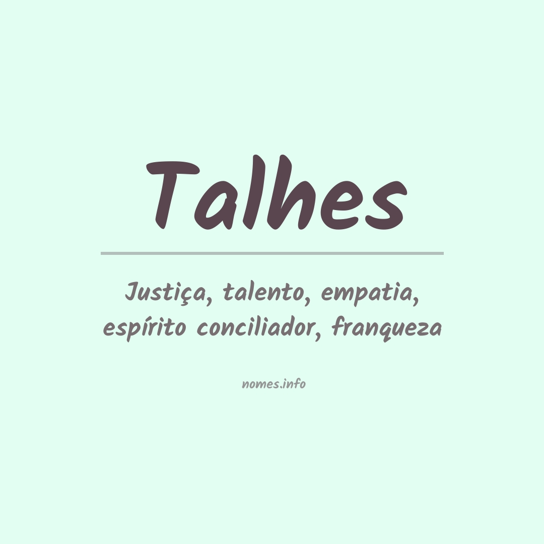 Significado do nome Talhes