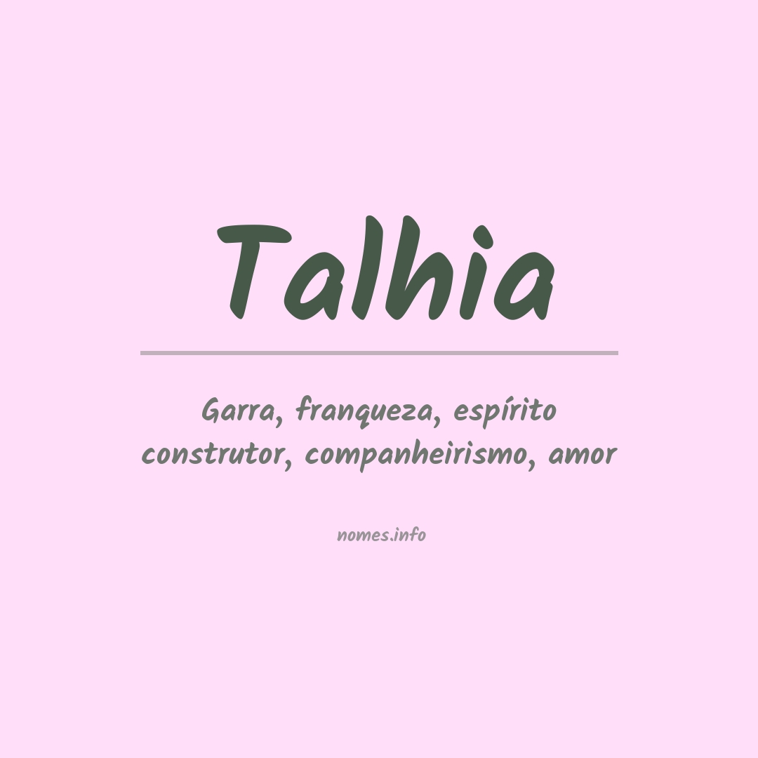 Significado do nome Talhia