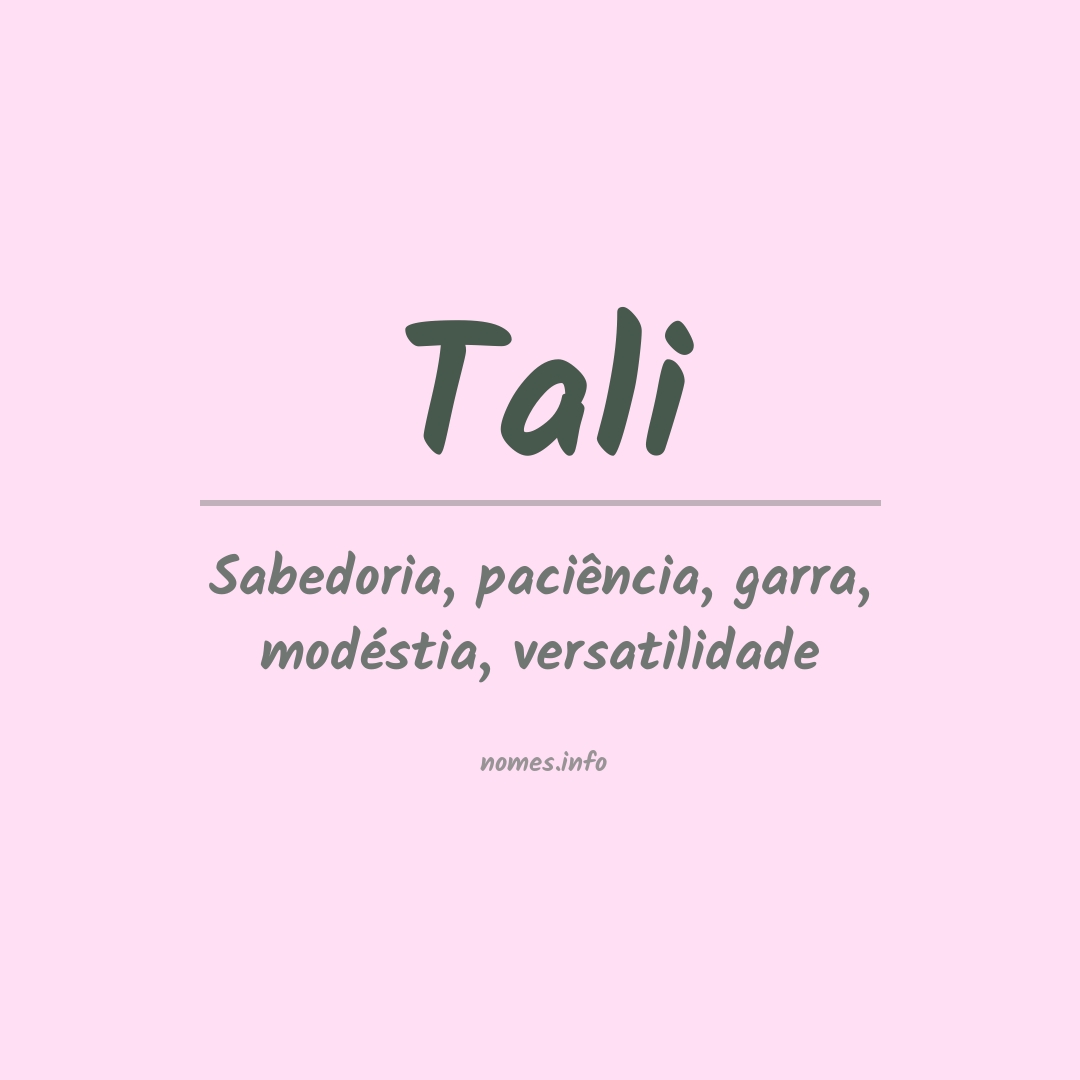 Significado do nome Tali