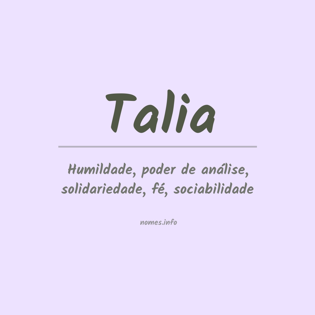 Significado do nome Talia