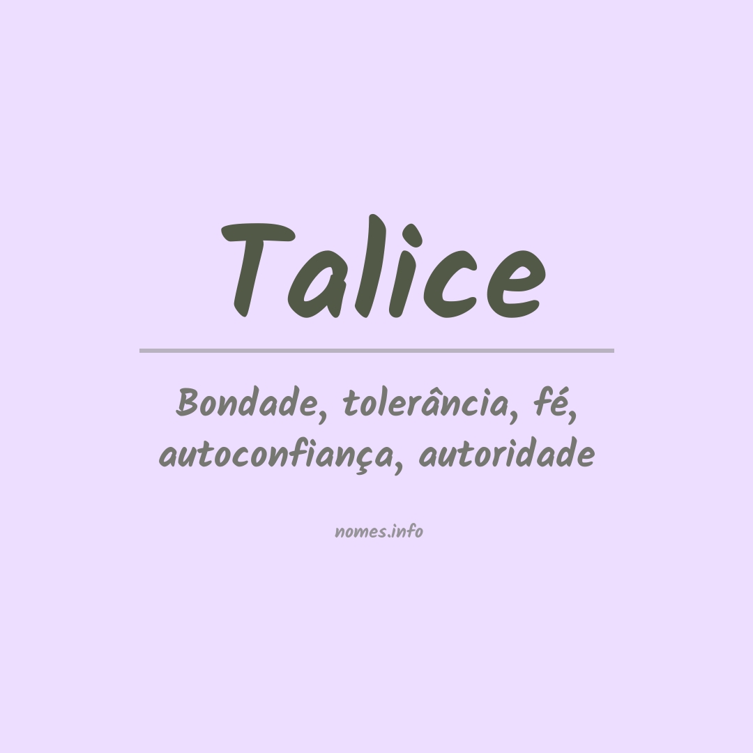 Significado do nome Talice