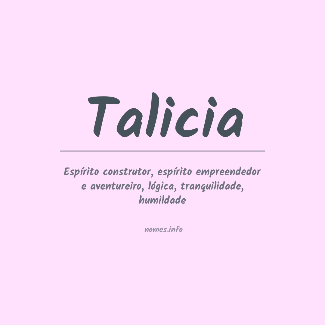 Significado do nome Talicia