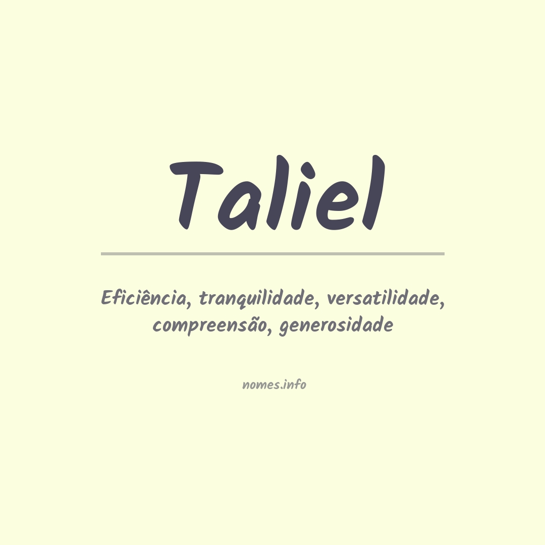 Significado do nome Taliel