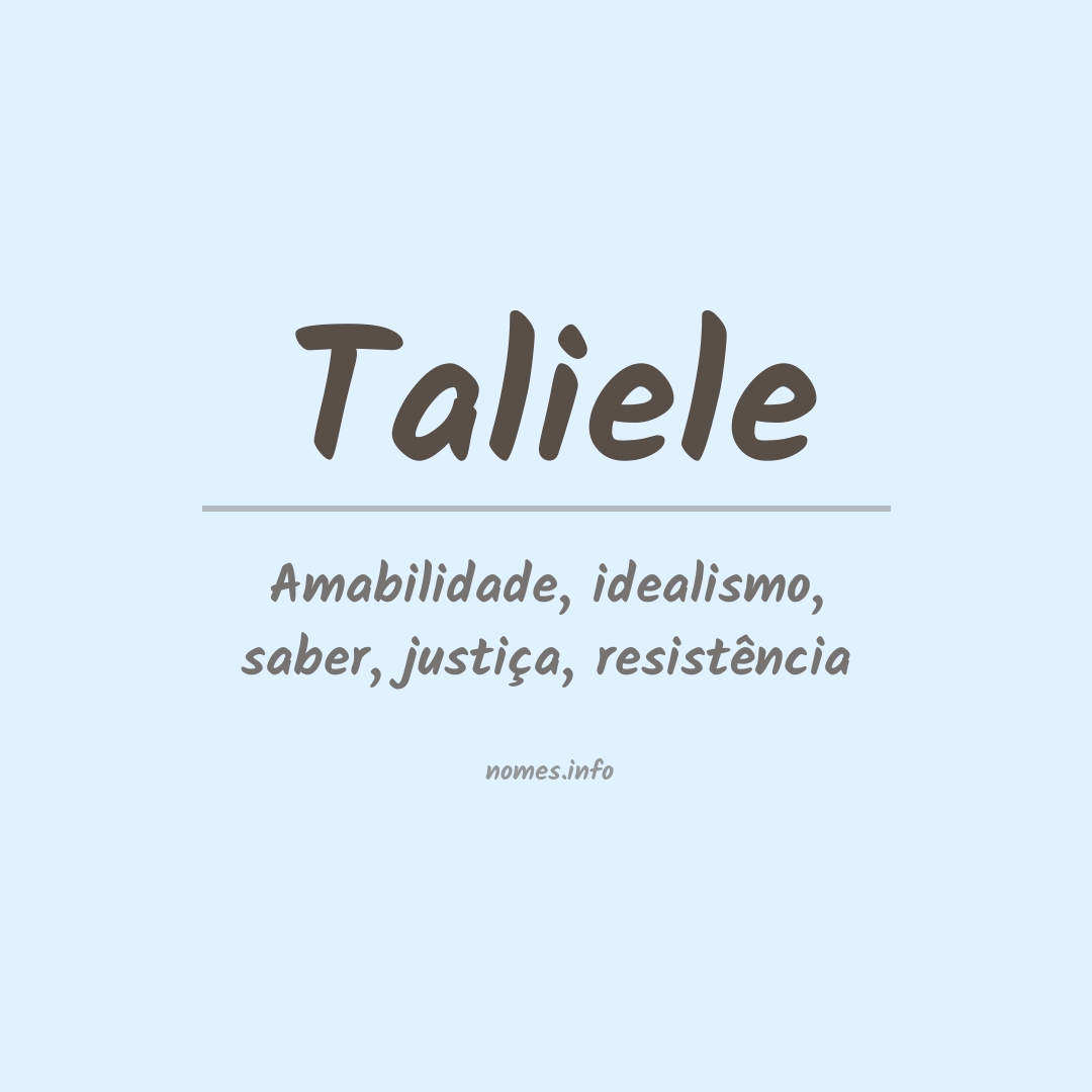 Significado do nome Taliele