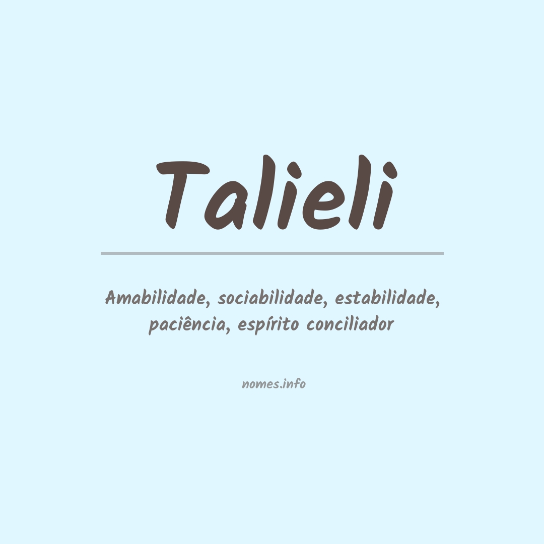 Significado do nome Talieli