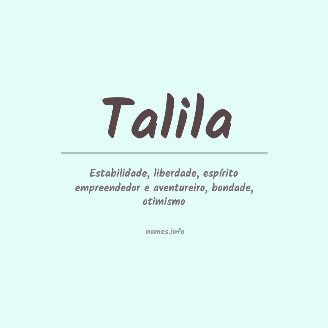 Significado do nome Talila