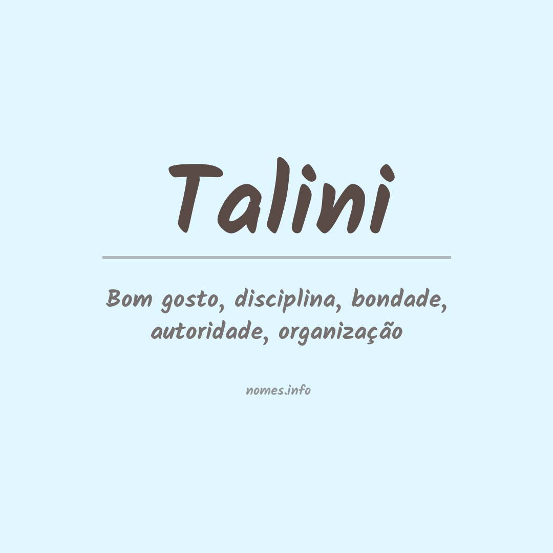 Significado do nome Talini