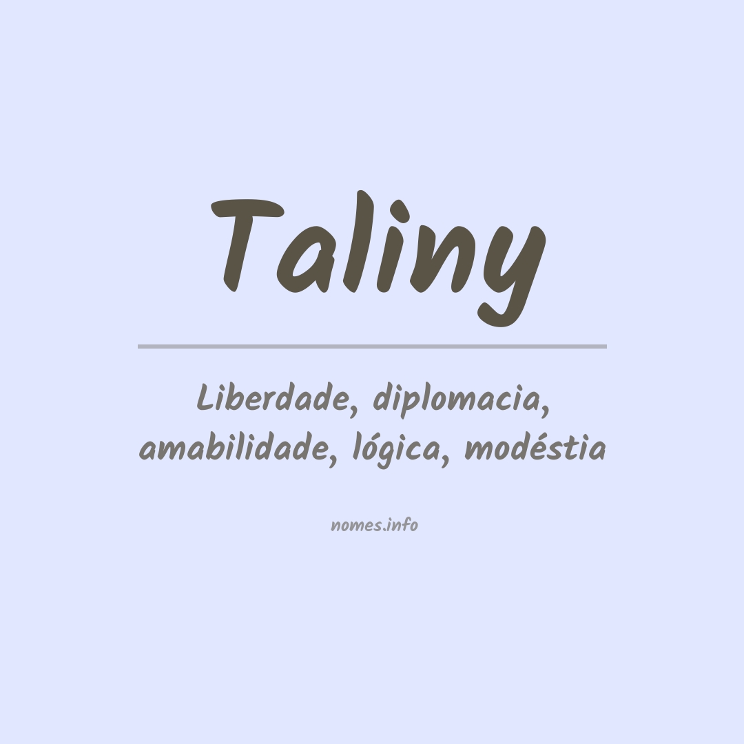 Significado do nome Taliny