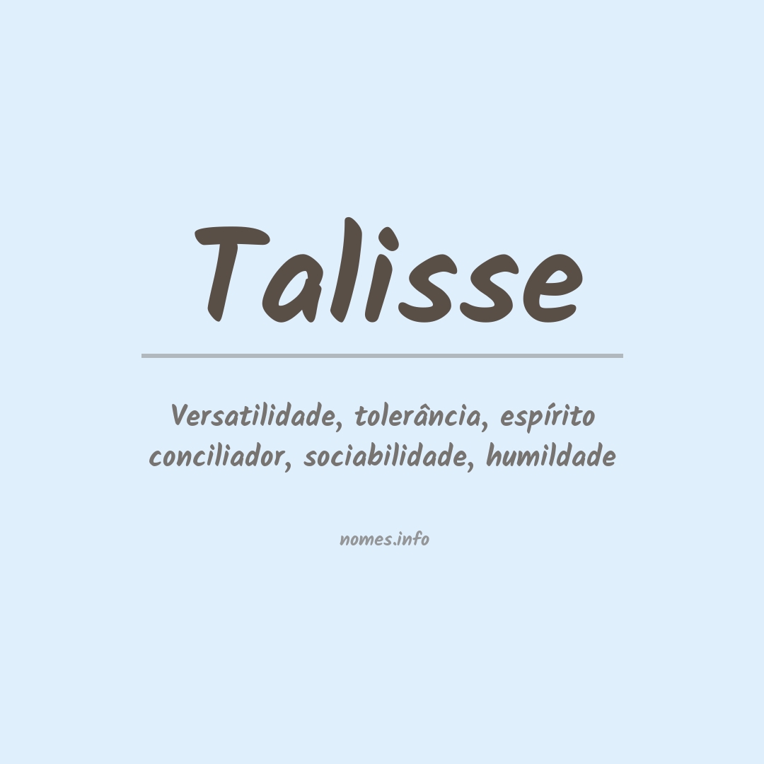 Significado do nome Talisse