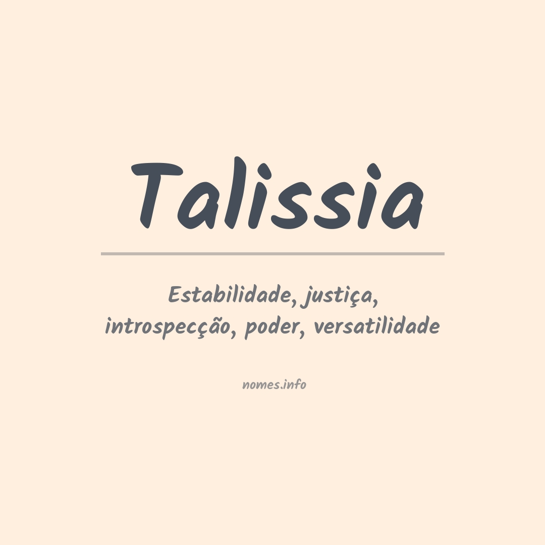 Significado do nome Talissia