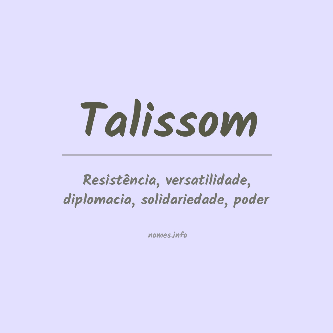 Significado do nome Talissom