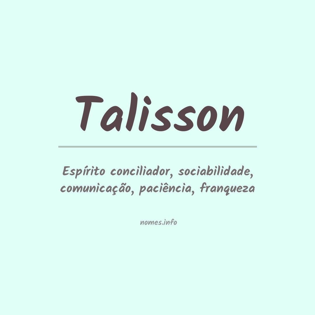 Significado do nome Talisson