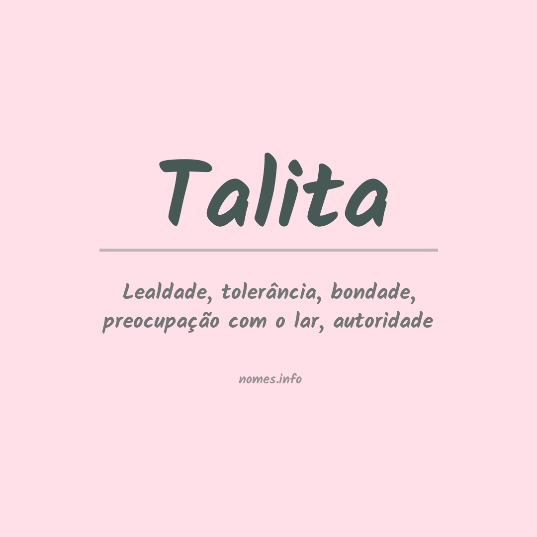 Significado do nome Talita