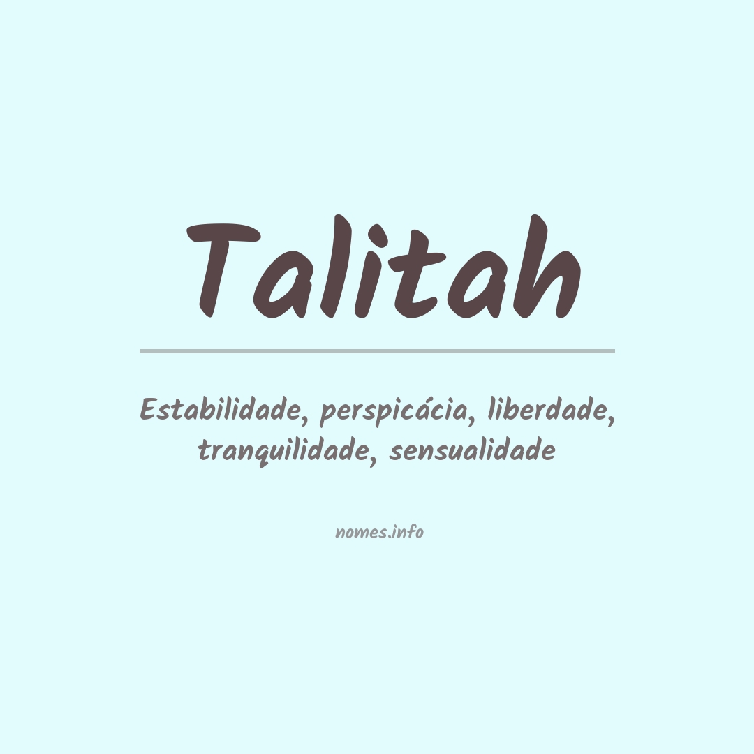 Significado do nome Talitah