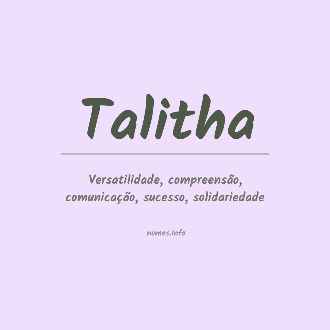 Significado do nome Talitha