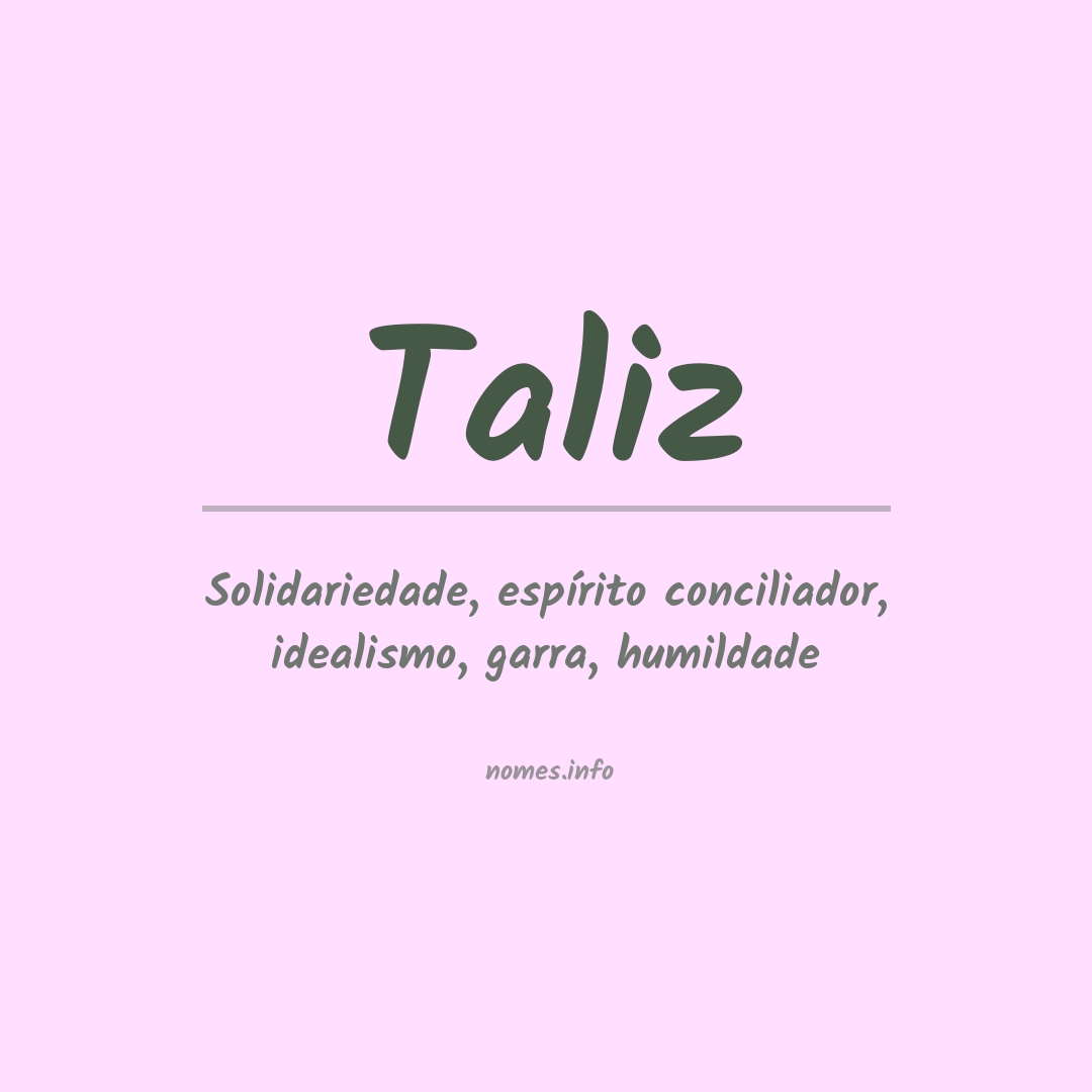 Significado do nome Taliz