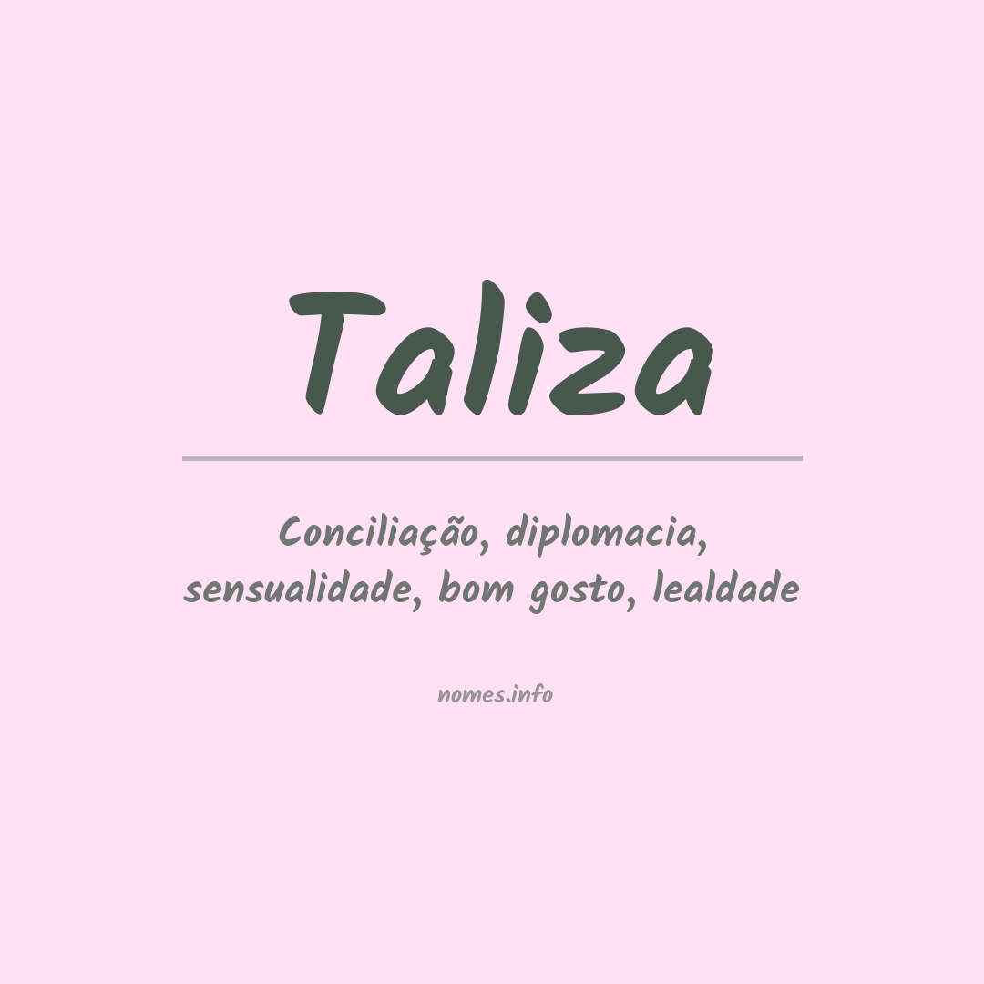 Significado do nome Taliza