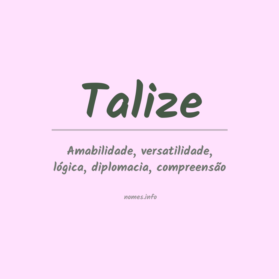 Significado do nome Talize