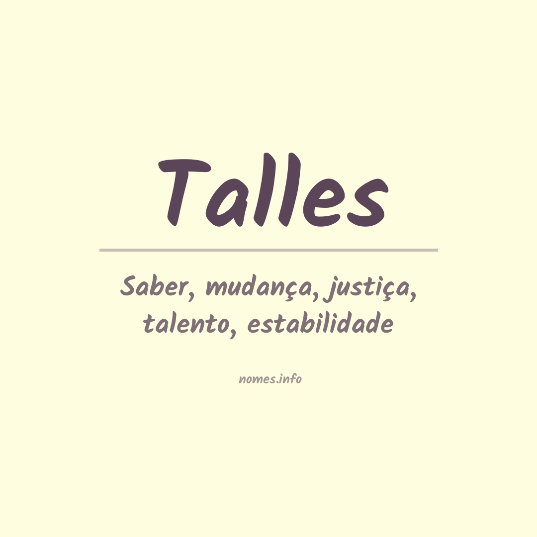 Significado do nome Talles