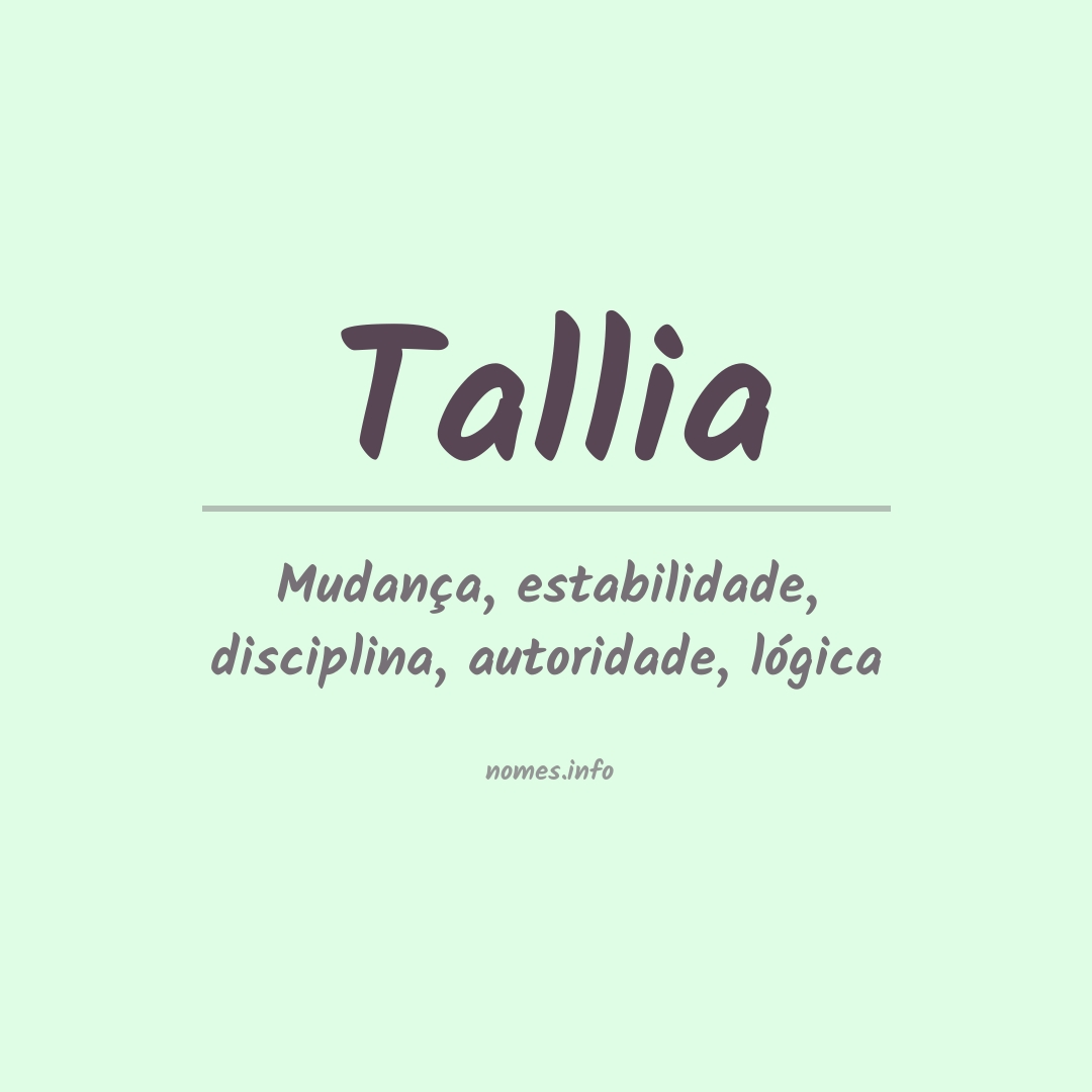Significado do nome Tallia