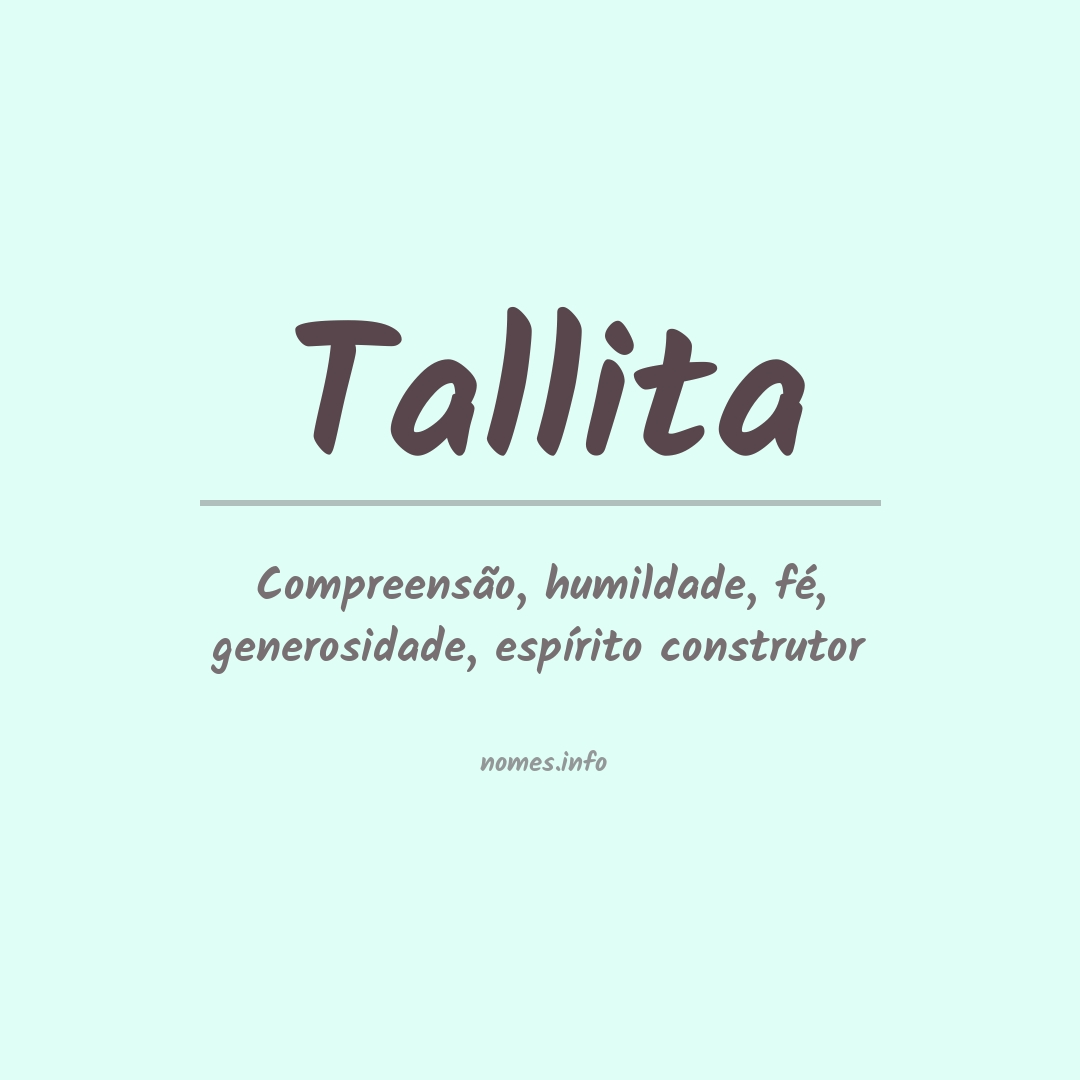 Significado do nome Tallita