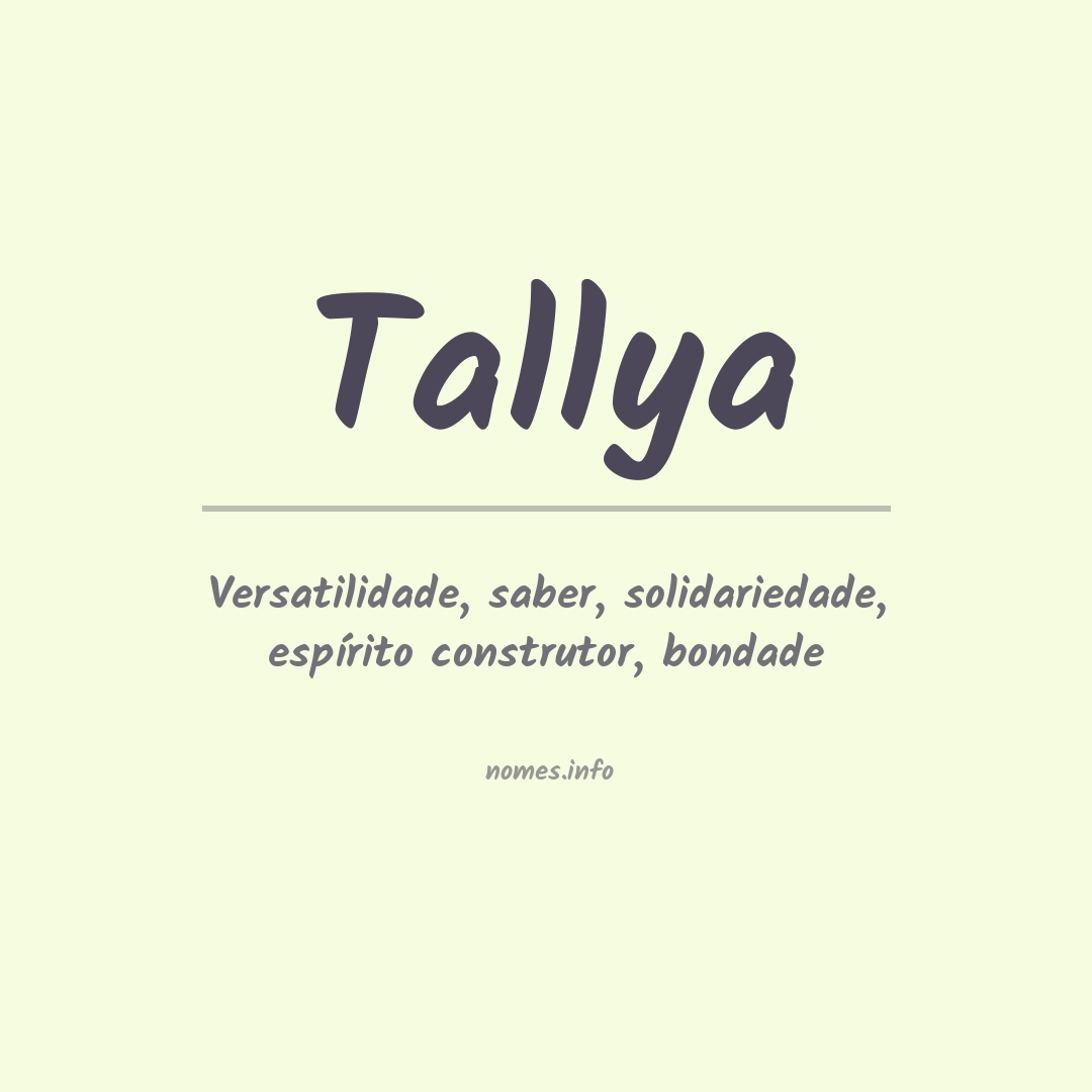 Significado do nome Tallya