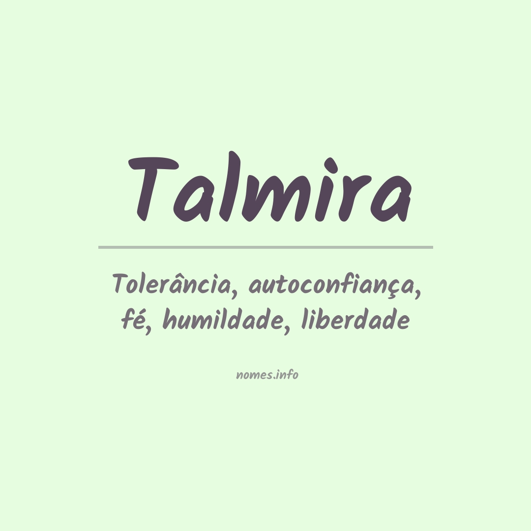 Significado do nome Talmira