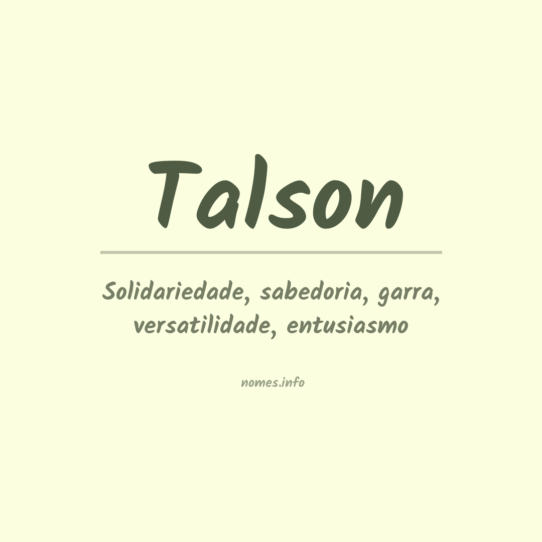 Significado do nome Talson